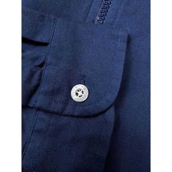 1990s Y2K Tommy Hilfiger Athletic Navy Blue Jogger Zip-Up Cotton Jacket Sz M/L - Picture 5 of 8